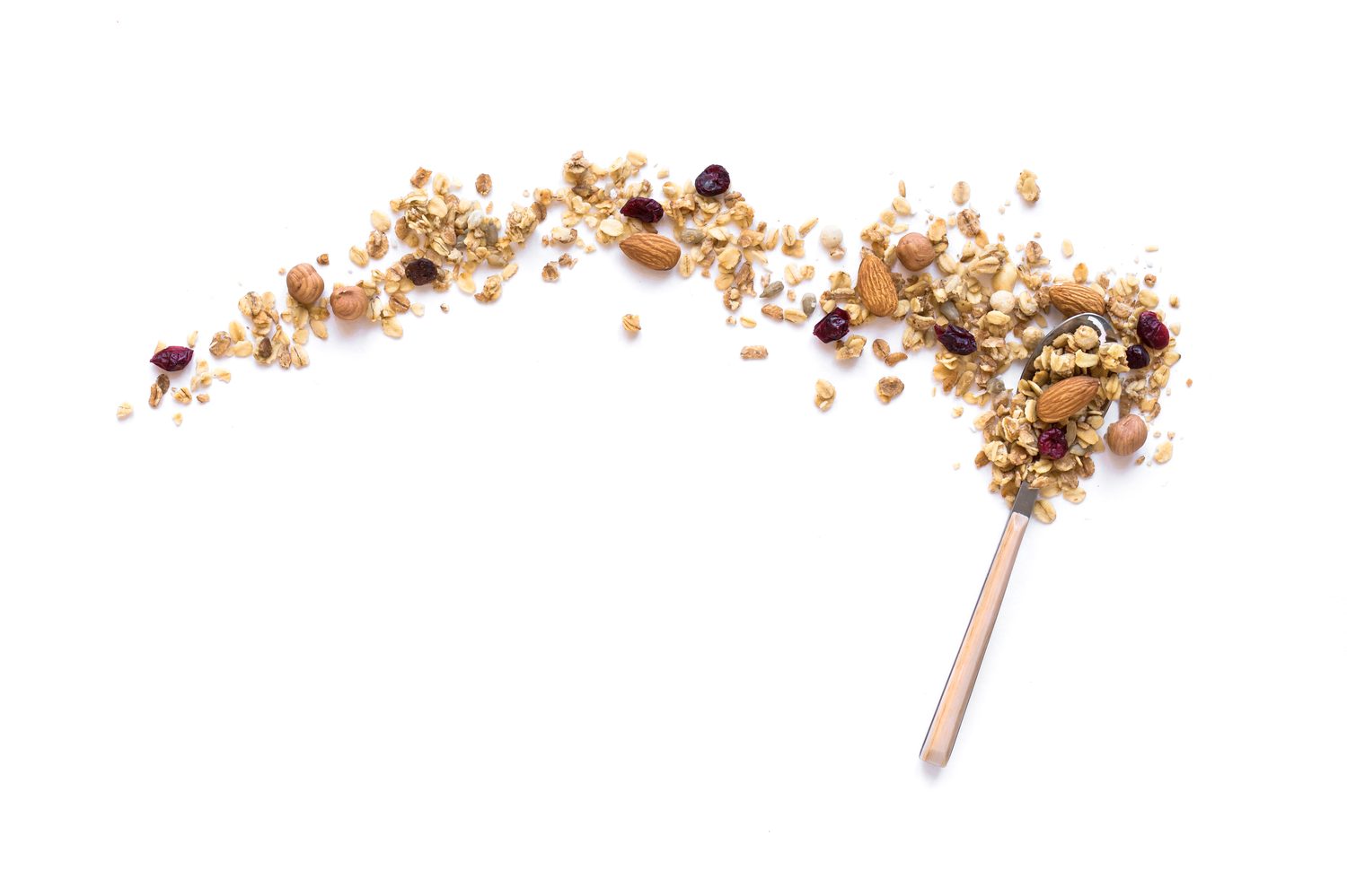Premium granola with oats, almonds, hazelnuts and cranberries